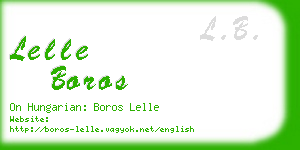lelle boros business card